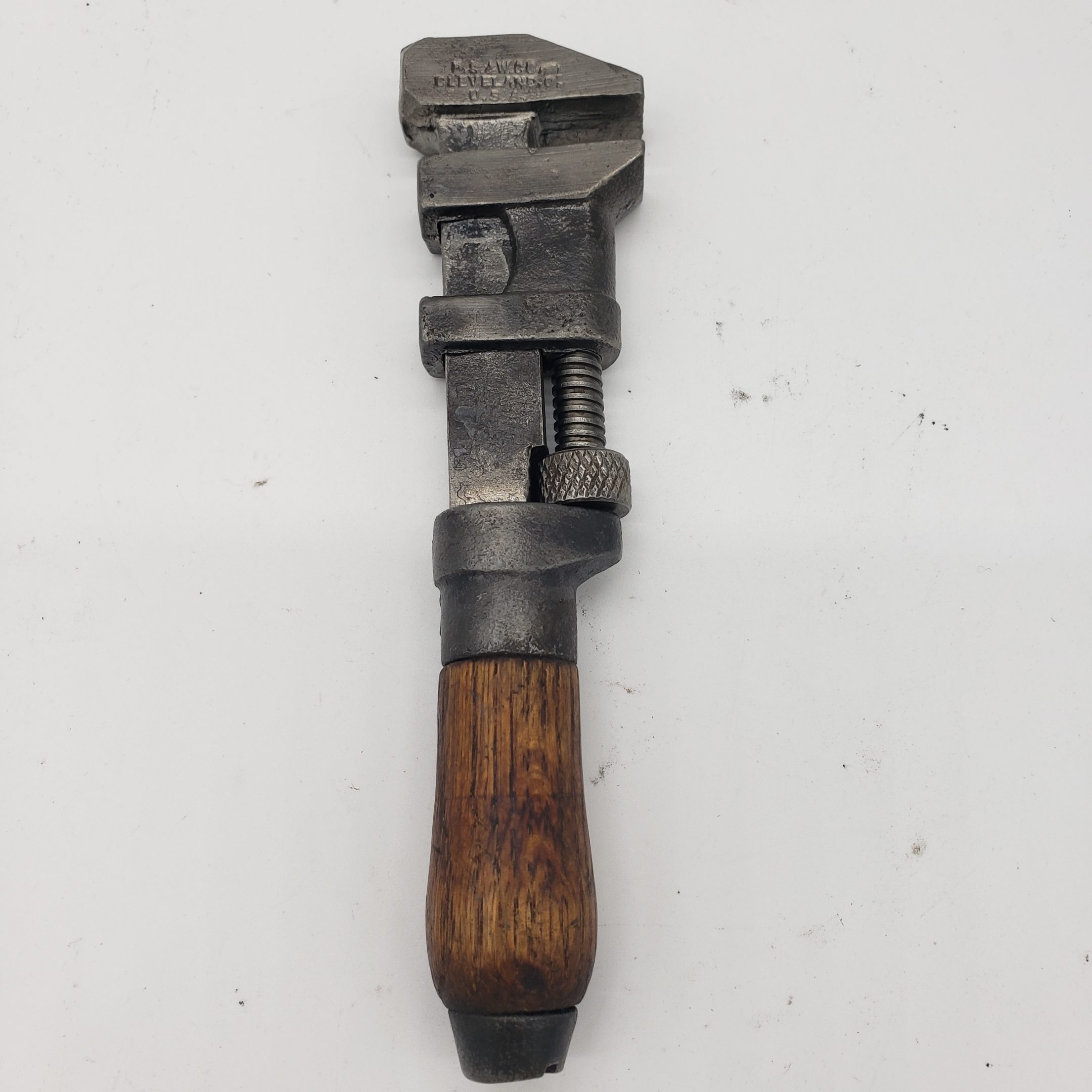 Vintage Monkey Wrench with Wood Handle